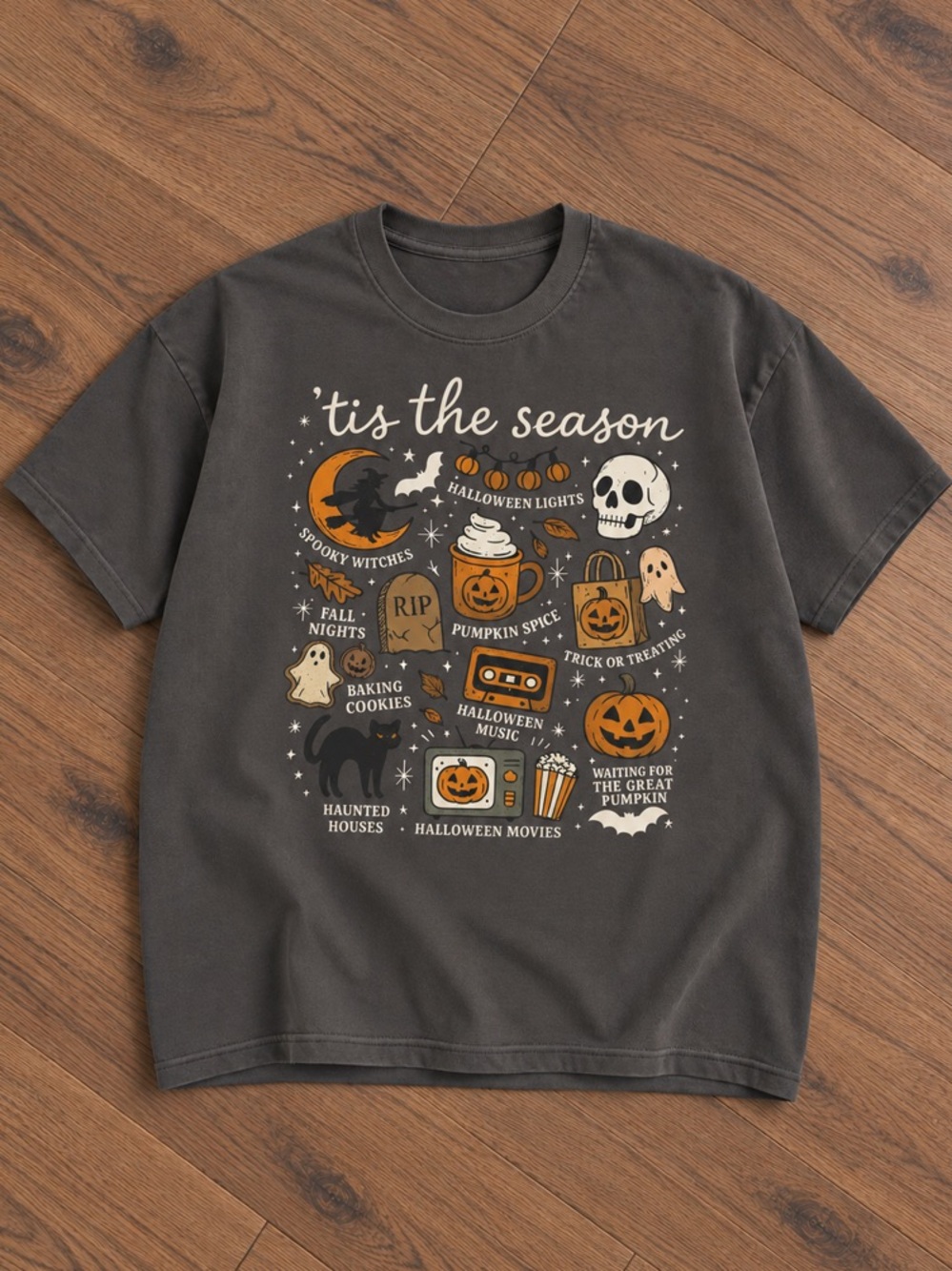 Halloween 'Tis the Season’ Graphic Pepper T‑Shirt for Unisex